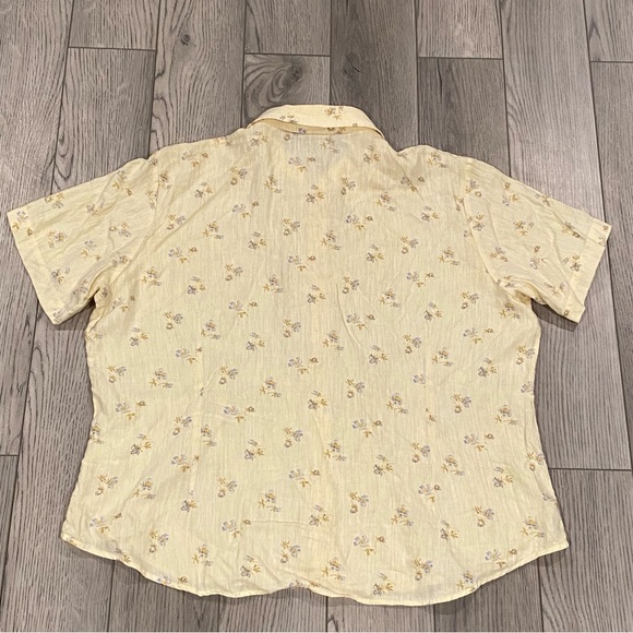 Vintage Land's End 100% Linen Shirt Women’s Size 18 R Cottage Floral Button Top - Picture 6 of 12